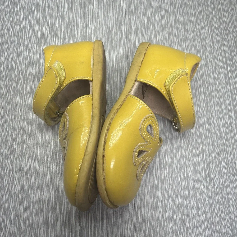 Livie & Luca Girls‎ Patent Leather Mary Jane Shoes Yellow Size 8